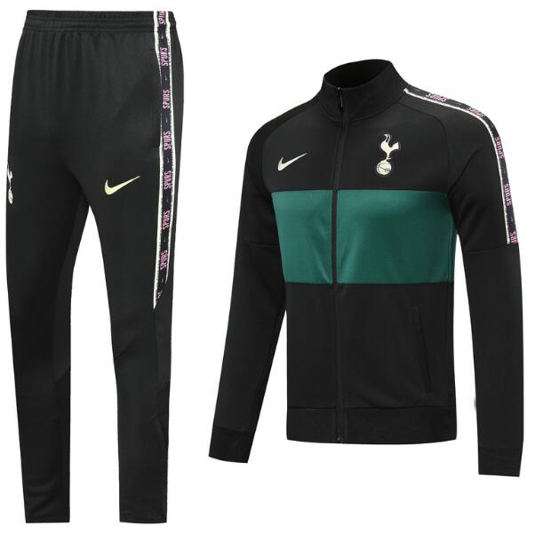 Tottenham Hotspur Black Green Jacket training Suits with Pants 2020/21